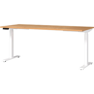 4005949790940 - Sitz-Steh-Schreibtisch JET 7909-242 elektrisch höhenverstellbar 72-120cm (H) 180x80cm (BxT) rechteckig navarra-eiche Weiß 4005949790940 - Sitz-Steh-Schreibtisch JET 7909-242 elektrisch höhenverstellbar 72-120cm (H) 180x80cm (BxT) rechteckig navarra-eiche Weiß