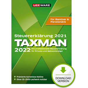 9783648151471 - LEXWARE TAXMAN Rentner & Pensionäre 2022 (für das Steuerjahr 2021) Software Vollversion (Download-Link)