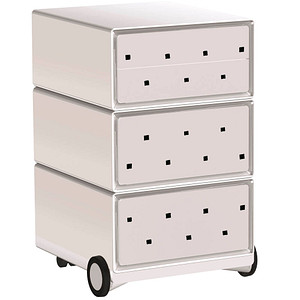PAPERFLOW easyBox Black & White Rollcontainer weiß, schwarz 60507 4 Auszüge 39,0 x 43,6 x 64,2 cm