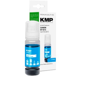 KMP  cyan Tintenflasche kompatibel zu Canon GI53C
