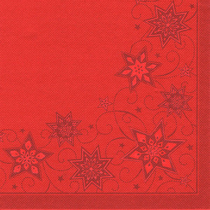 4002911824474 - 20 Servietten ROYAL Collection 1 4-Falz 40 cm x 40 cm rot Just Stars 82447 20 Stück