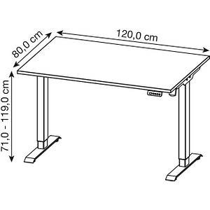 4005949802278 - Sitz-Steh-Schreibtisch Boras 8022-614 elektrisch höhenverstellbar 120x80cm (BxT) rechteckig weiß Schwarz 4005949802278 GE 4005949802278 - Sitz-Steh-Schreibtisch Boras 8022-614 elektrisch höhenverstellbar 120x80cm (BxT) rechteckig weiß Schwarz 4005949802278 GE