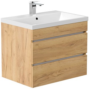 POSSEIK Waschbecken mit Unterschrank FELLINI 70 eiche gold 70,0 x 48,0 x 58,4 cm