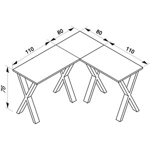 4051814434433 - Holz Schreibtisch Eckschreibtisch schlicht 190x190 L Form links oder rechts Arbeitstisch Platte 80 cm tief Computertisch Büromöbel - Lona X 4051814434433 - Holz Schreibtisch Eckschreibtisch schlicht 190x190 L Form links oder rechts Arbeitstisch Platte 80 cm tief Computertisch Büromöbel - Lona X
