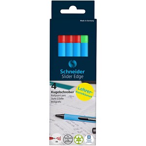 4004675120816 - Kugelschreiber Slider Edge XB Lehrerkorrekturset blau Schreibfarbe farbsortiert 4004675120816 50-152272 4 Stück
