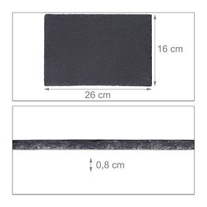 4052025308797 - Schieferplatte 6er Set 26 x 16 cm zum Servieren & Beschriften Buffet Servierplatte rechteckig anthrazit - Relaxdays 4052025308797 - Schieferplatte 6er Set 26 x 16 cm zum Servieren & Beschriften Buffet Servierplatte rechteckig anthrazit - Relaxdays