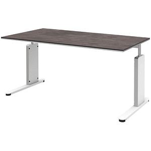 4059484223203 - röhr Imperia höhenverstellbarer Schreibtisch quarzit rechteckig C-Fuß-Gestell weiß 1600 x 800 cm 4059484223203 - röhr Imperia höhenverstellbarer Schreibtisch quarzit rechteckig C-Fuß-Gestell weiß 1600 x 800 cm