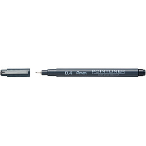 Pentel Pointliner Fineliner schwarz 0,4 mm, 1 St.