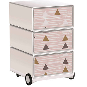 PAPERFLOW easyBox Classic Chic Rollcontainer weiß, bunt 60031 4 Auszüge 39,0 x 43,6 x 64,2 cm