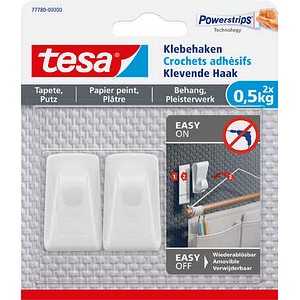 tesa Klebehaken für max. 0,5 kg, 2,0 x 4,5 cm, 2 St.