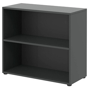 4059484217615 - Home Office Regal TEMPIO aus Holz 2 Fächer 2 OH B 800 x T 340 x H 720 mm anthrazit 4059484217615 - Home Office Regal TEMPIO aus Holz 2 Fächer 2 OH B 800 x T 340 x H 720 mm anthrazit