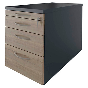 4260429763160 - fm Sidney Rollcontainer lavagrau eiche natur 4 Auszüge 434 x 800 x 540 cm