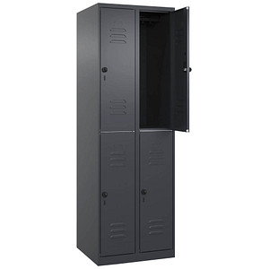 4067521357620 - Spind Classic Plus anthrazitgrau 080300-20-S10010 4 Schließfächer 600 x 500 x 1850 cm 4067521357620 C+P-Möbel 4067521357620 - Spind Classic Plus anthrazitgrau 080300-20-S10010 4 Schließfächer 600 x 500 x 1850 cm 4067521357620 C+P-Möbel