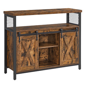 0194343022390 - Songmics - vasagle Sideboard Küchenschrank Aufbewahrungsschrank mit 2 Schiebetüren verstellbare Ablage industriell vintagebraun-schwarz von