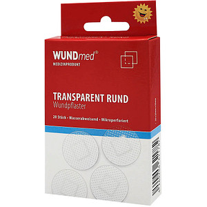 WUNDmed® Pflaster Rund transparent 2,5 x 2,5 cm, 20 St.