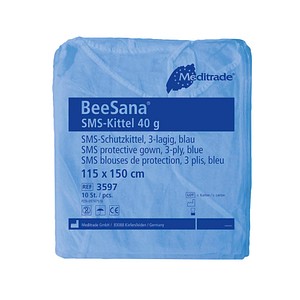 4250016401162 - Beesana® SMS-Kittel Einmal-Kittel Schutz-Kittel aus SMS-Verbundmaterial mit Trikotbündchen 1 Karton = 5 x 10 Stück = 50 Stück 115 x 150 cm 40 g 4250016401162 - Beesana® SMS-Kittel Einmal-Kittel Schutz-Kittel aus SMS-Verbundmaterial mit Trikotbündchen 1 Karton = 5 x 10 Stück = 50 Stück 115 x 150 cm 40 g