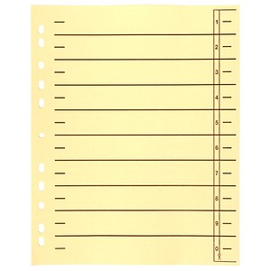 4018924915023 - Trennblätter DIN A4 0-9 gelb 230 g m² 100 Blatt