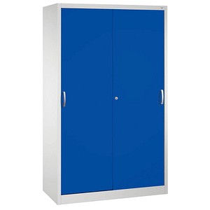 4050646133958 - CP Schiebetürenschrank C 2000 Acurado 2040-00 S10167 lichtgrau enzianblau 4 Fachböden 1200 x 400 x 1950 cm