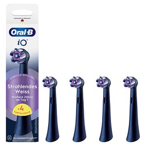 8700216194594 - iO Strahlendes Weiss Original Aufsteckbürsten für elektrische iO Zahnbürsten Zahnaufhellung Schwarz 4 Stück