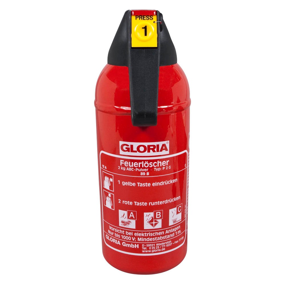GLORIA Kohlendioxid-Feuerlöscher KS 5 ST, Brandklasse B 89, Inhalt: 5 kg