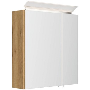 POSSEIK Spiegel mit Beleuchtung 60 eiche gold 60,0 x 17,0 x 62,0 cm
