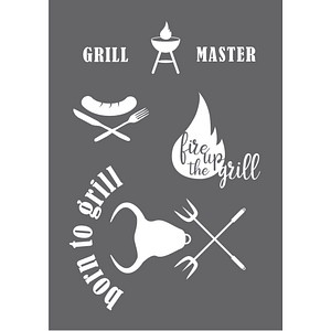 4006166308871 - Siebdruckschablone Grillmaster grau