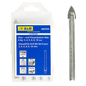 4042170000066 - S&R Bohrer-Set sechs Bohrer in den gängigen Größen 3 mm 4 mm 5 mm 6 mm 8 mm und 10 mm 4042170000066 - S&R Bohrer-Set sechs Bohrer in den gängigen Größen 3 mm 4 mm 5 mm 6 mm 8 mm und 10 mm