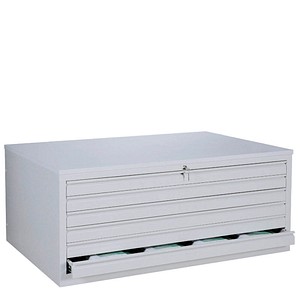 4061815525870 - Planschrank 565110 Stahl abschließbar 6 Schubladen A1 1135 x 605 x 835 cm lichtgrau