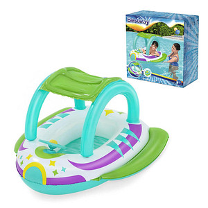 6941607308462 - - Space Splash™ Kinder-Schlauchboot Raumschiff mit Sonnenschutzdach 107 x 112 cm - Mehrfarbig