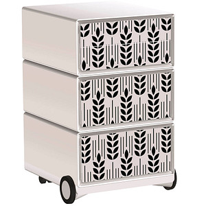 PAPERFLOW easyBox Black & White Rollcontainer weiß, schwarz 60523 4 Auszüge 39,0 x 43,6 x 64,2 cm