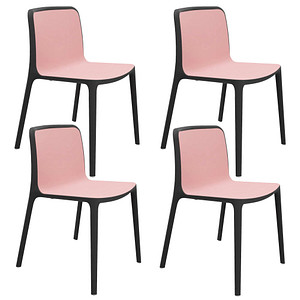 4260761571966 - 4 Besucherstühle Cento 4260761571966 pink Kunststoff 4260761571966 - 4 Besucherstühle Cento 4260761571966 pink Kunststoff