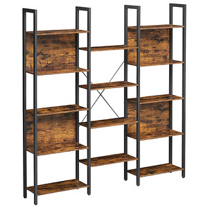 0194343032337 - Songmics - vasagle Bücherregal Leiterregal 14 Ablagen Metallgestell für Wohnzimmer Arbeitszimmer Büro Industrie-Design 158 x 24 x 166 cm