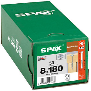 SPAX® Holzbauschrauben T40 Tellerkopf WIROX 8 mm x 180 mm, 50 St.