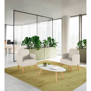 3660141967272 - meet by Paperflow Sessel BROOKS 4-Fußgestell Sitz- und Rückenpolsterung B 620 x T 520 x H 440 mm elfenbein buche 3660141967272 - meet by Paperflow Sessel BROOKS 4-Fußgestell Sitz- und Rückenpolsterung B 620 x T 520 x H 440 mm elfenbein buche