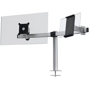 4005546998435 - Monitorarm Durable für 1 Display 21-27“ & 1 Tablet 7-13“ VESA dreh-& neigbar höhenverstellbar mit Tischdurchführung