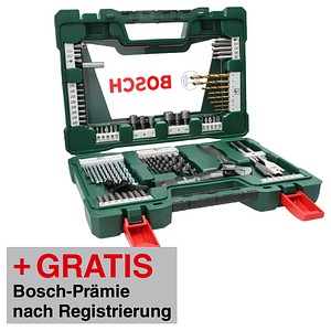 3165140726948 - AKTION BOSCH mit LED-Taschenlampe und Rollgabelschlüssel Bohrer- und Bit-Set 83-teilig mit Prämie nach Registrierung