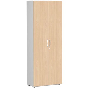 4038933486635 - Garderobenschrank Flex S-386128-BL lichtgrau buche 2 Fachböden 800 x 420 x 2160 cm