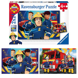 Ravensburger Feuerwehrmann Sam Sam hilft dir in der Not Puzzle, 2 x 24 Teile