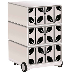 PAPERFLOW easyBox Black & White Rollcontainer weiß, schwarz 60587 4 Auszüge 39,0 x 43,6 x 64,2 cm