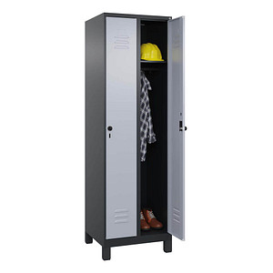 4068427573459 - Spind Classic Plus schwarzgrau weißaluminium 080010-20 S10085 2 Schließfächer 600 x 500 x 1950 cm 4068427573459 C+P-Möbel