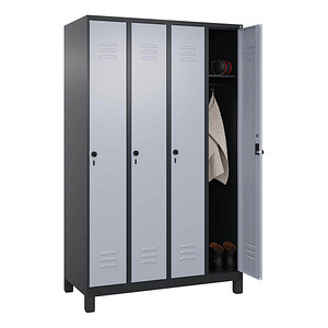 4068427573602 - Spind Classic Plus schwarzgrau weißaluminium 080010-40 S10072 4 Schließfächer 1200 x 500 x 1950 cm 4068427573602 C+P-Möbel 4068427573602 - Spind Classic Plus schwarzgrau weißaluminium 080010-40 S10072 4 Schließfächer 1200 x 500 x 1950 cm 4068427573602 C+P-Möbel