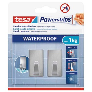 tesa WATERPROOF Small Klebehaken für max. 1,0 kg, 1,4 x 3,4 cm, 2 St.
