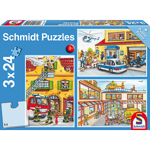 4001504562151 - Feuerwehr & Polizei Puzzle 3x 24 Teile 4001504562151 Schmidt