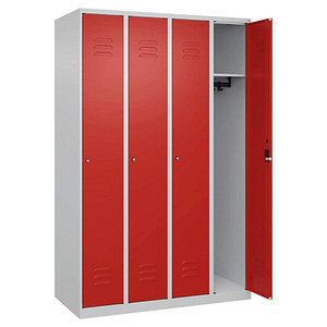 4067521364024 - Spind Classic Plus lichtgrau verkehrsrot 080000-40-S10017 4 Schließfächer 1200 x 500 x 1850 cm 4067521364024 C+P-Möbel 4067521364024 - Spind Classic Plus lichtgrau verkehrsrot 080000-40-S10017 4 Schließfächer 1200 x 500 x 1850 cm 4067521364024 C+P-Möbel