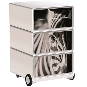 PAPERFLOW easyBox Black & White Rollcontainer weiß, schwarz 61265 4 Auszüge 39,0 x 43,6 x 64,2 cm