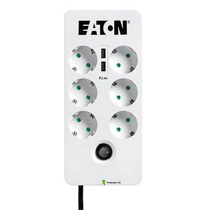 3553340667213 - Protection Box 6 USB DIN 6-fach Steckdosenleiste mit Überspannungsschutz weiß 3553340667213 Eaton