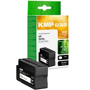 4011324002058 - Gold  schwarz pigmentiert Druckerpatrone kompatibel zu HP 967XL (3JA31AE) 4011324002058 KMP