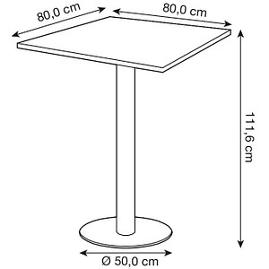 4032062166734 - Stehtisch LxB 800 x 800 mm 1116 mm hoch Gestell verchromt Platte lichtgrau 4032062166734 - Stehtisch LxB 800 x 800 mm 1116 mm hoch Gestell verchromt Platte lichtgrau