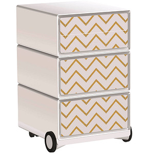 PAPERFLOW easyBox Classic Chic Rollcontainer weiß, bunt 60059 4 Auszüge 39,0 x 43,6 x 64,2 cm