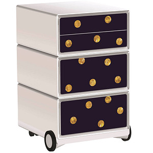 PAPERFLOW easyBox Classic Chic Rollcontainer weiß, bunt 60075 4 Auszüge 39,0 x 43,6 x 64,2 cm